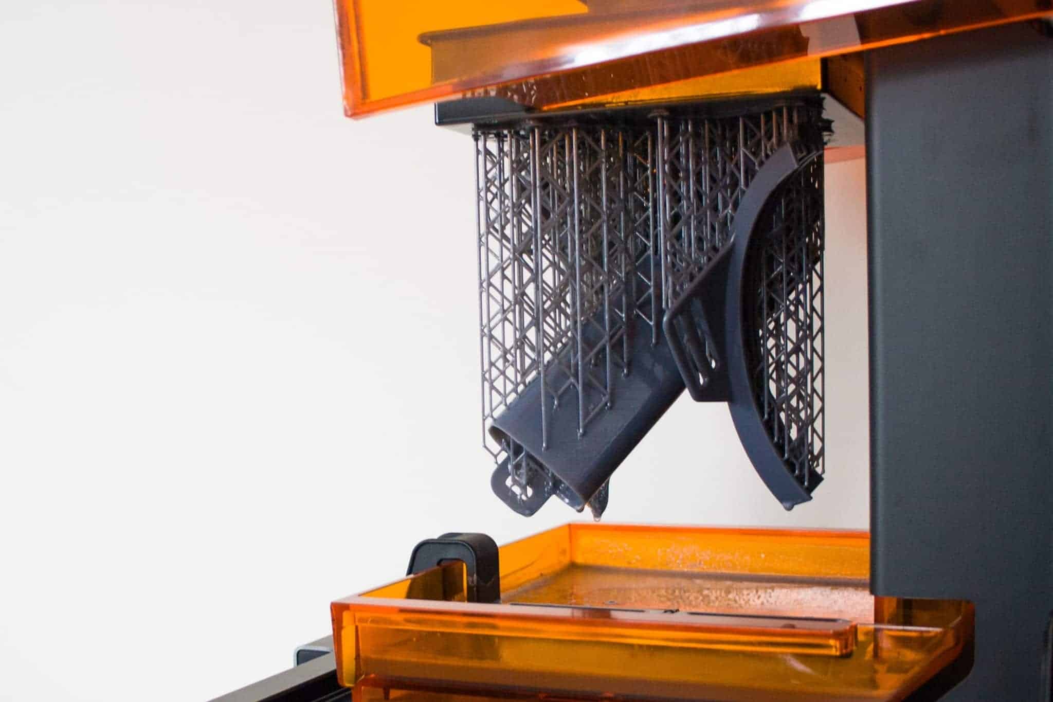 Working 3d printer close up Working 3d printer close up