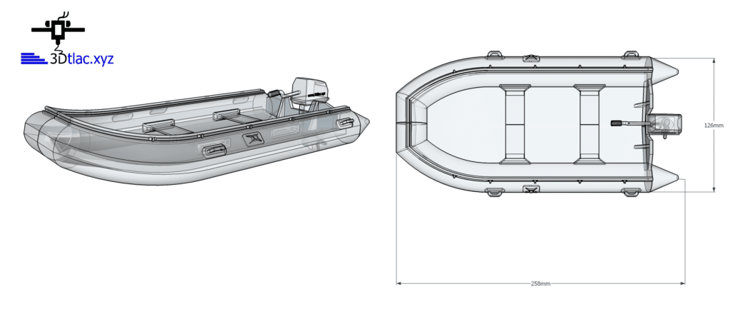 Čln s motorom - models